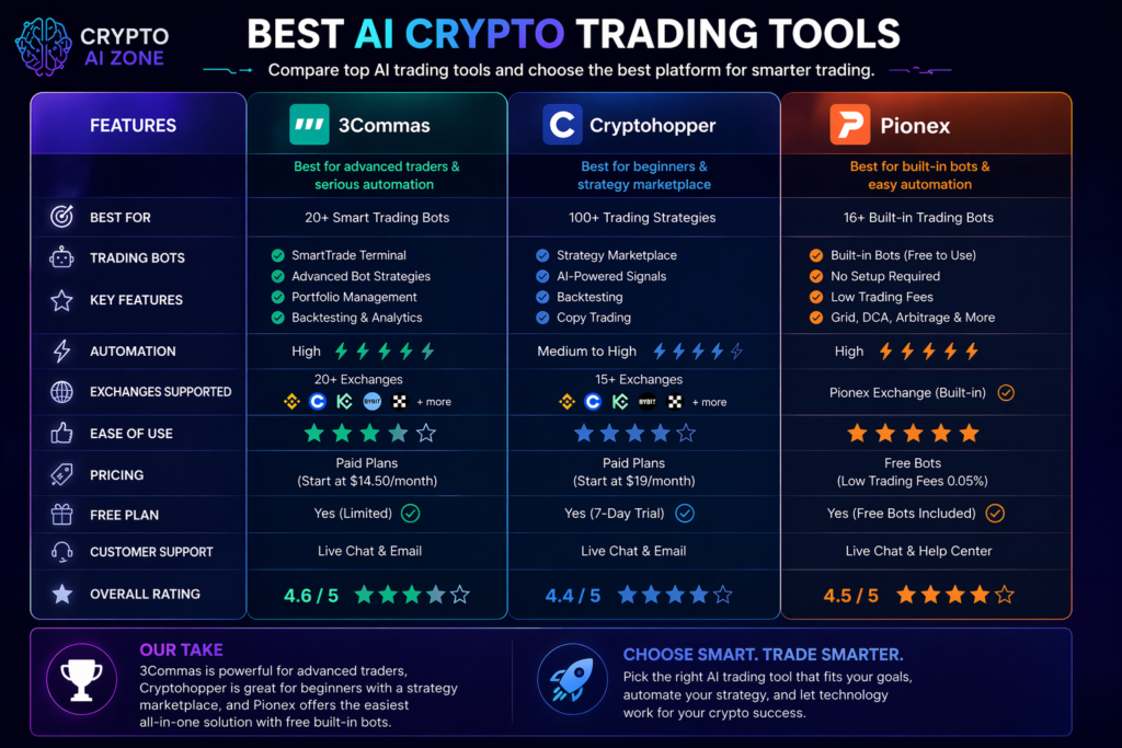 AI crypto trading tools comparison image